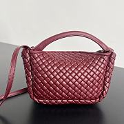 Bottega Veneta Mini Cobble Handbag In Burgundy - 2