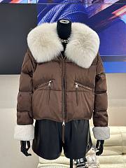 Max Mara Short Down Jacket In Brown - 1