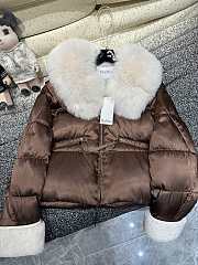 Max Mara Short Down Jacket In Brown - 4