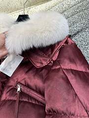 Max Mara Short Down Jacket In Burgundy - 6