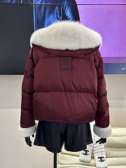 Max Mara Short Down Jacket In Burgundy - 4