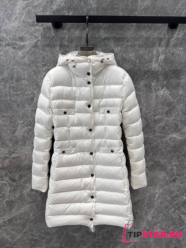 Moncler Long Jacket In White Color - 1