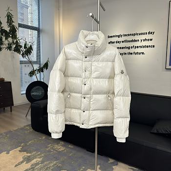 Moncler Corduroy Short Down Jacket White