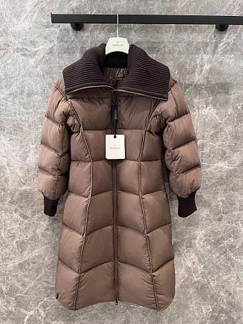 Moncler Brerelle Long Down Jacket Coffee