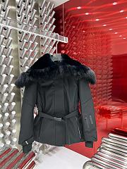 Moncler Cupidone Hooded Shearling Short Down Jacket Black - 1