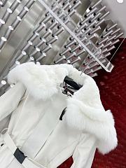 Moncler Cupidone Hooded Shearling Short Down Jacket White - 4