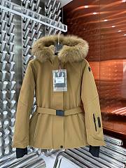 Moncler Cupidone Hooded Shearling Short Down Jacket Brown - 5