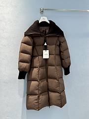 Moncler Brerelle Long Down Jacket Brown - 1