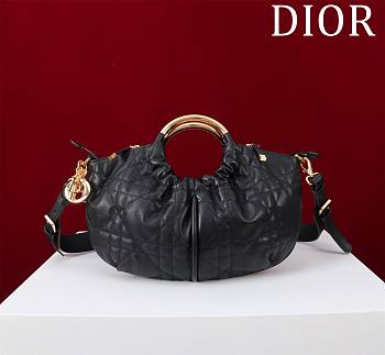 Dior Walk in Purse Black Macrocannage Calfskin