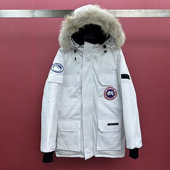 Canada Goose Citadel Parka Fur Down Jacket In White