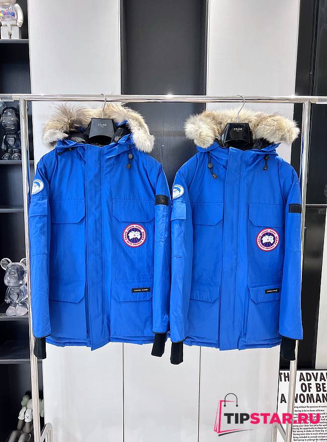 Canada Goose Expedition Logo Patch Hooded Parka Blue - 1