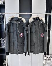 Canada Goose Expedition Logo Patch Hooded Parka Dark Gray - 1