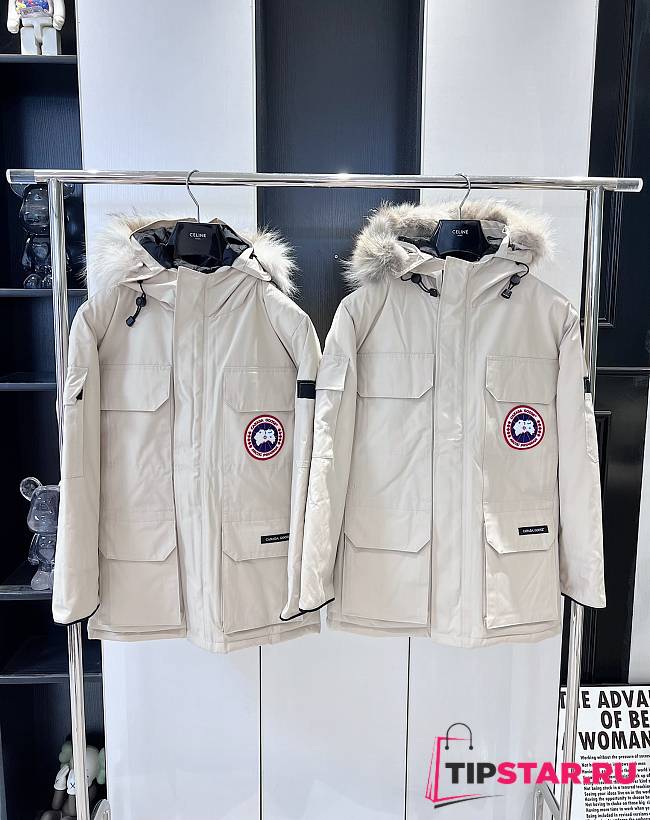 Canada Goose Expedition Logo Patch Hooded Parka White - 1