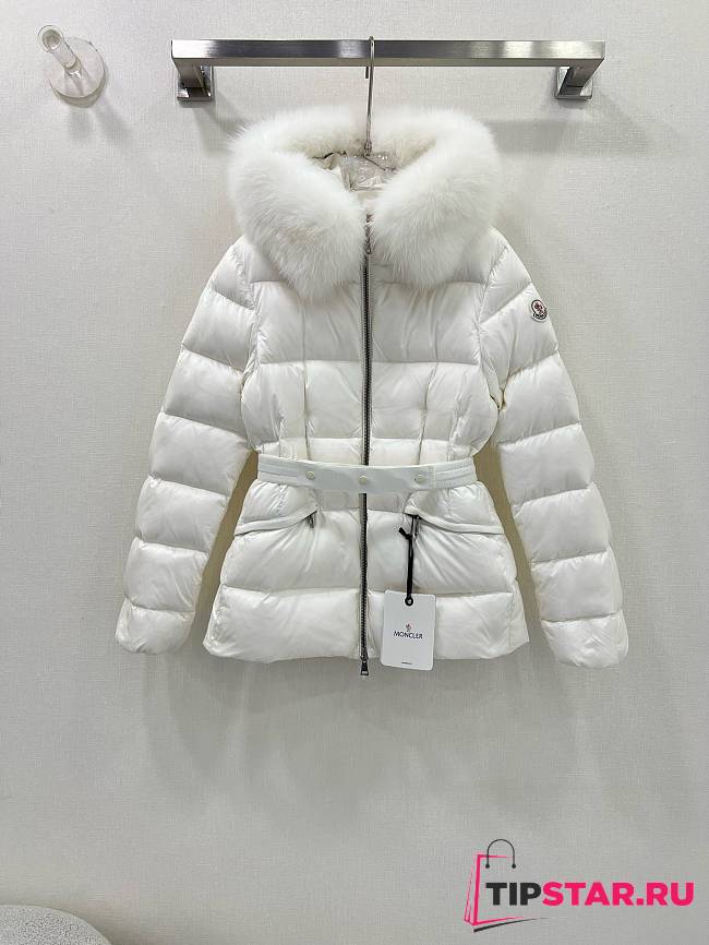 Moncler Brasseurs Short Down Jacket White - 1