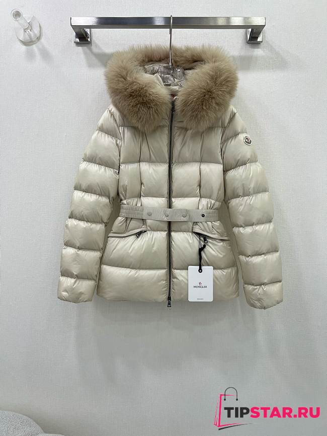 Moncler Brasseurs Short Down Jacket Beige - 1