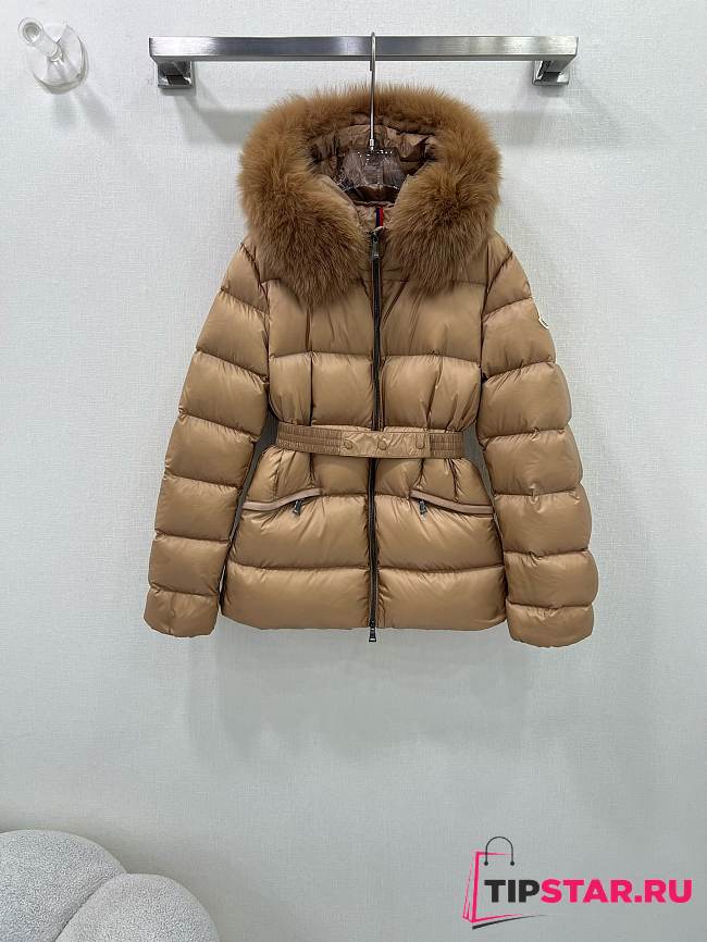 Moncler Brasseurs Short Down Jacket Brown - 1