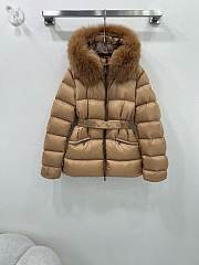 Moncler Brasseurs Short Down Jacket Brown - 1