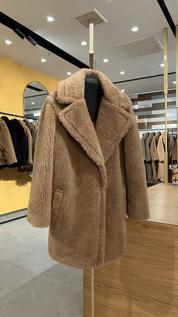 Max Mara Teddy Bear Jacket In Dark Brown