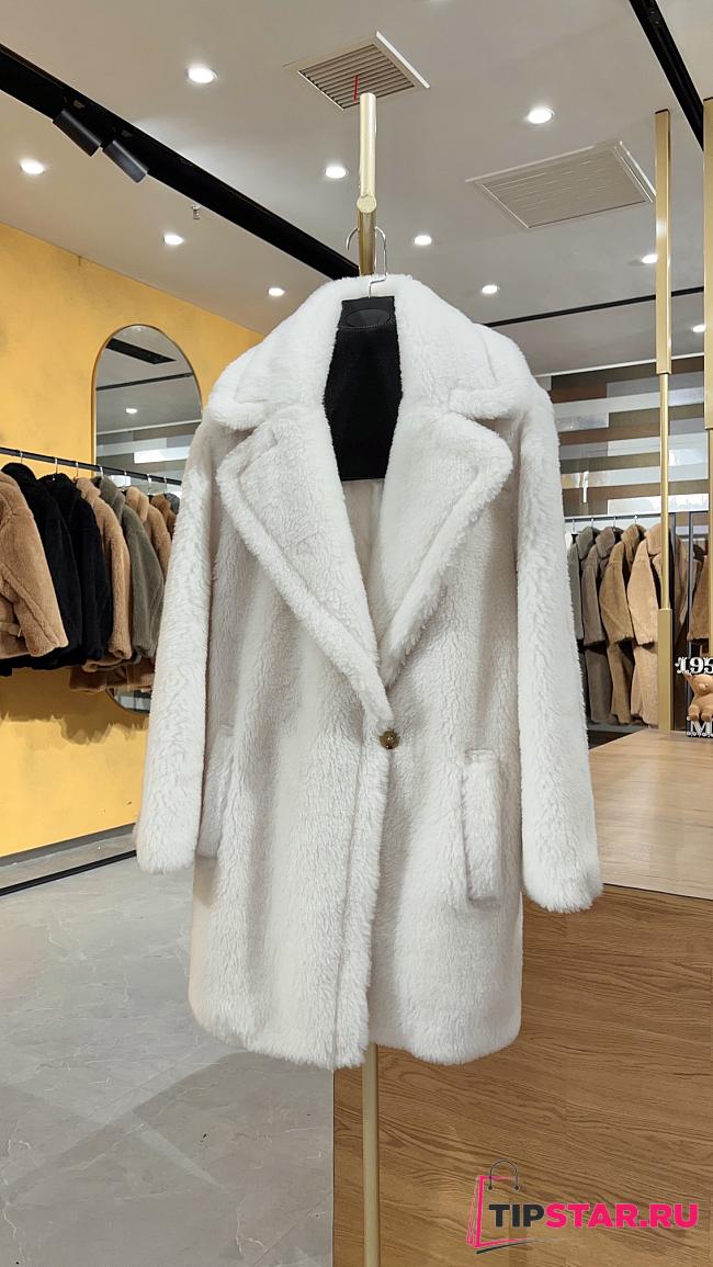 Max Mara Teddy Bear Jacket In Dark White - 1