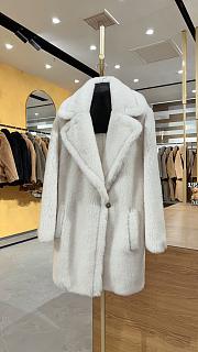 Max Mara Teddy Bear Jacket In Dark White - 1