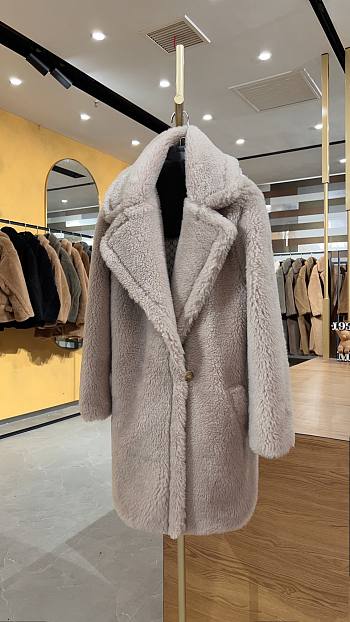 Max Mara Teddy Bear Jacket In Dark Beige