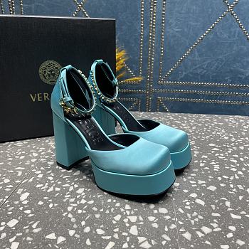 Versace Medusa Platform Sandals Light Blue