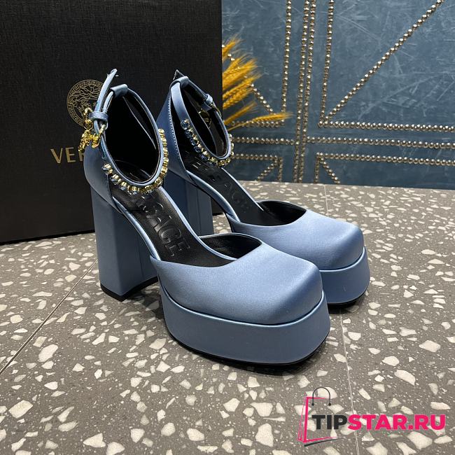 Versace Medusa Platform Sandals Blue - 1