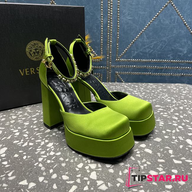 Versace Medusa Platform Sandals Green - 1