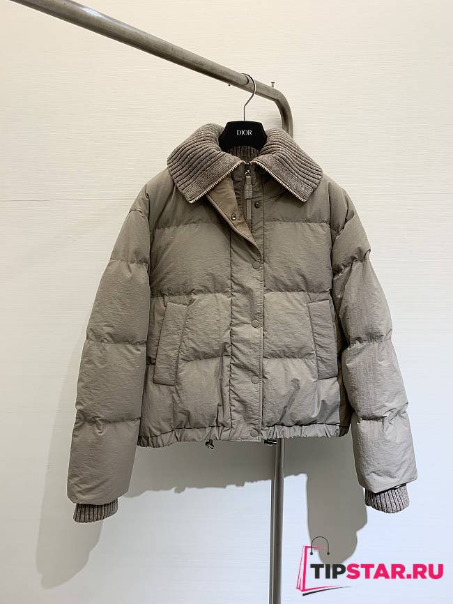 Dior Down Jacket In Dark Beige - 1