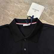 Moncler Long Sleeve Polo Shirt in Navy Black - 2