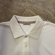 Moncler Long Sleeve Polo Shirt in White - 6