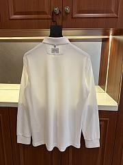 Moncler Long Sleeve Polo Shirt in White - 5