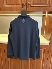 Moncler Long Sleeve Polo Shirt in Navy Blue - 3