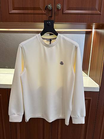 Moncler Logo Patch Cotton Sweatshirt White