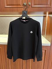 Moncler Logo Patch Cotton Sweatshirt Black - 1