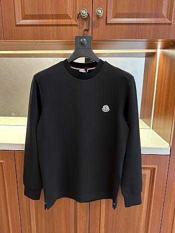 Moncler Logo Patch Cotton Sweatshirt Black