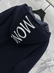 Moncler Maglia Logo Appliqued Cotton Hooded Dark Blue - 6