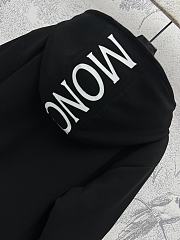 Moncler Maglia Logo Appliqued Cotton Hooded Black - 3