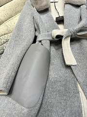 Fendi Cashmere Coat With Fur Collar Gray - 6