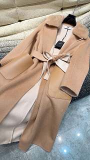 Fendi Cashmere Coat With Fur Collar Brown - 3