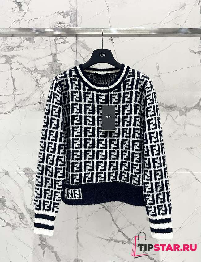 Fendi FF-jacquard sweater black - 1