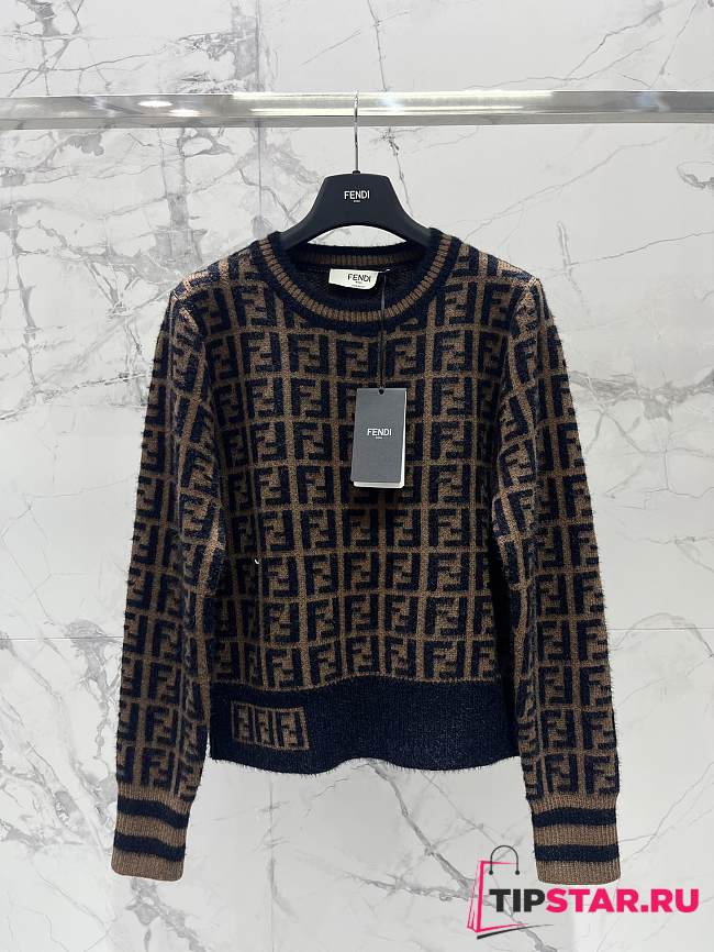 Fendi FF-jacquard sweater brown - 1