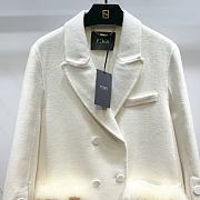 Fendi Coat With Fur Pockets In White - 5