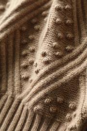 Max Mara Studio Certo Crewneck Pointelle Cable-Knit Sweater Beige - 5