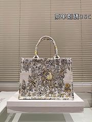 Dior Large Book Tote Latte Embroidery with Gold-Tone  - 5