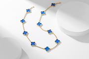 Van Cleef & Arpels Alhumbra Vintage Necklace Gold Tone In Blue - 1