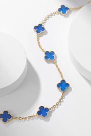 Van Cleef & Arpels Alhumbra Vintage Necklace Gold Tone In Blue - 5