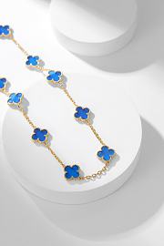 Van Cleef & Arpels Alhumbra Vintage Necklace Gold Tone In Blue - 3