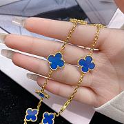 Van Cleef & Arpels Alhumbra Vintage Necklace Gold Tone In Blue - 2