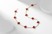 Van Cleef & Arpels Alhumbra Vintage Necklace Gold Tone In Red - 1